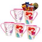 Kit 5 Caneca para Doces Lembranças de Festa Ariel Pequena Sereia - Plasutil