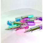 Kit 5 canetas em gel formato batom com glitter fofa