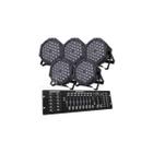 Kit 5 Canhão Refletor Rgbw 36 Leds Dmx Com Mesa Dmx