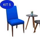 Kit 5 Capa Cadeira Tecido Importado Mais Resistente- Azul