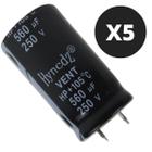 Kit 5 Capacitor Eletrolitico 560X250V-105 Graus Novo - Stg Eletro