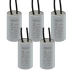 Kit 5 capacitor permanente com cabo 8 uf/250v