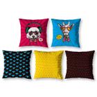 Kit 5 Capas de Almofada 40x40 Animal Hipster Estampada Zíper - Home Fernandes