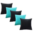 Kit 5 Capas De Almofada Com Zíper Suede 45x45cm Decoração