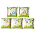 Kit 5 Capas de Almofada Decorativa Infantil Colorida Selva - Home Fernandes