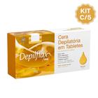 Kit 5 Cera Quente Depilatória Profissional Natural Mel Depilflax Barra 1Kg Grande