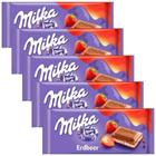 kit 5 Chocolate Milka Strawberry Yoghurt Sabor Morango 100g