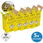 Kit 5 Coletores Perfuro Cortante para Descarte de Lixo 3L , 7L ,13L Descarpack