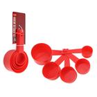 Kit 5 Colheres de Medidas em Plastico Vermelho Clink