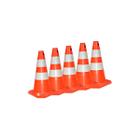 Kit 5 Cone De Sinalização Pvc 50Cm Laranja E Branco Transito - Plastcor