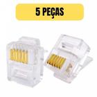 Kit 5 conector plug para telefonia rj 12 macho interneed 051800