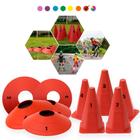 Kit 5 Cones + 5 chapéus chinês Treino Velocidade Agilidade Futebol coloridos para Ensinar Cores
