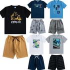 Kit 5 Conjuntos Com Bermudas e Camisetas Manga Curta de Verão Juvenil de Menino Adolecente