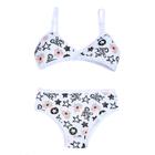 Kit 5 Conjuntos Menina Moça Infantil Estampado Sem Bojo Com Espuma