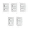 Kit 5 Conjuntos Montados 2 Interruptores Simples S3B62110 Branco Miluz Schneider