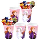 Kit 5 Copos 320ml Infantil Frozen Elsa e Anna p/ Base de Ovo de Páscoa