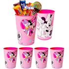 Kit 5 Copos da Minnie Rosa Infantil 320ml Plasútil Decoração de Aniversário