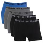 Kit 5 Cueca Boxer Reebok Masculina Premium Classic Microfibra