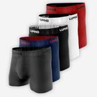 Kit 5 Cuecas Box Boxer Adulto Masculina Luping Lisa E Estampada Alto Relevo Cueca Tecido Premium