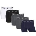 Kit 5 Cuecas Boxer Polo Wear Masculino Original Premium Lisa