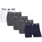 Kit 5 Cuecas Boxer Polo Wear Masculino Original Premium Lisa