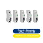 Kit 5 Disjuntor Schneider Easy9 Monofásico 1P 25A Curva C 3Ka EZ9F33125 - Schneider Electric