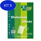 Kit 5 Divisória Colorida Ofício 6 Projeções Com Visor 6Intb