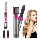 Kit 5 em 1 Secador Modelador Escova Cabelo 1100W