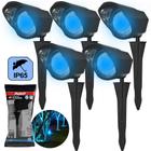 Kit 5 Espeto Led Jardim 5w Prova De Água Luz Azul Avant