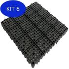 Kit 5 Estrado Flexível Modular 24X24Cm Preto