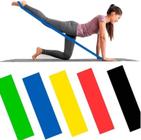 Kit 5 Faixa Elastica Para Exercicio Mini Band, Funcional Yoga Pilates Musculacao Abdominais Fisio