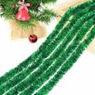 Kit 5 Festão Natal Verde Metalizado Enfeite 2m x 7cm Decoração Natalina