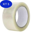 Kit 5 Fita Adesiva Transparente 100 Metros X 48Mm