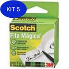 Kit 5 Fita Magica Scotch 810 12Mmx10M.Com Aparelho