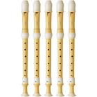 Kit 5 Flautas Doce Contralto Barroca Ecológica Em F YRA-402B Yamaha