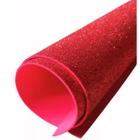 Kit 5 Folhas Eva Vermelho Glitter Textura Homogênea Lavável - Biatex