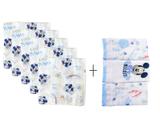 Kit 5 Fralda De Pano Luxo e 3 Paninho de Boca Mickey Disney Baby Menino