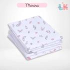 Kit 5 Fraldas Luxo Estampada com Bainha Tecido Duplo 70x67cm 100% algodão