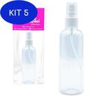 Kit 5 Frasco Borrifador Válvula Spray Álcool Perfume Água 100 Ml