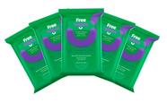 Kit 5 Free Wipes Lenços imedecidos antissepticos Aloe Vera