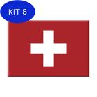 Kit 5 Ímã da bandeira da Suíça