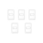 Kit 5 Interruptor Simples PIAL PoP 1 Tecla Com Suporte e Placa 4x2 LGX010
