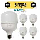 Kit 5 lampada 20w 6500k bivolt e27 led alta potencia galaxy