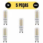 Kit 5 lampada g9 ledpin 7w 3000k luz quente bivolt galaxy