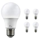 Kit 5 Lâmpada Led 12W Kian E27 Bulbo Branco Frio 6500K