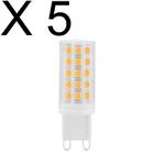 Kit 5 lampada led bipino g9 3w branco frio 6500k biv galaxy