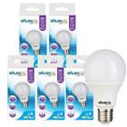 Kit 5 Lampada Led Bulbo Pera A60 De 9,5W Bivolt Soquete E27 Luz Branco Frio 6500K 803 Lúmens Galaxy