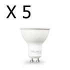 Kit 5 lampada led dicroica 4,8w branco frio 6500k gu10 galaxy