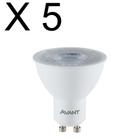 Kit 5 lampada led dicroica 4,8w branco neutro 4000k bivolt gu10 - avant