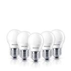 Kit 5 Lâmpada Led Philips Mini bulbo 4W BV E27 Amarela - 4W